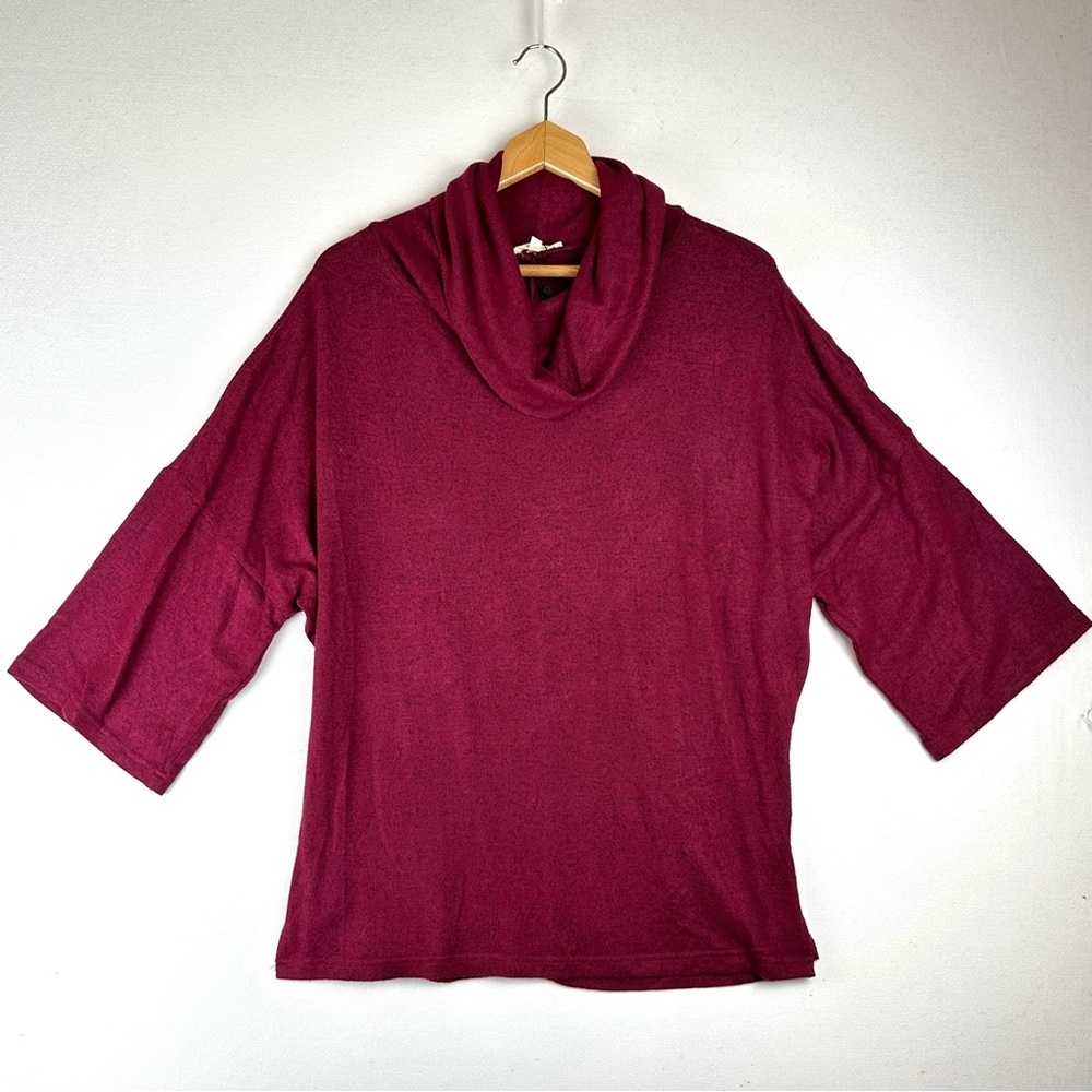 NWT Promesa Cowl Neck Oversized Burgundy Heathered Sweater